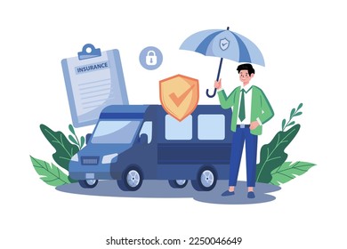 Van Insurance Illustration concept on white background