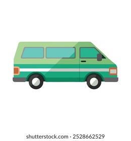 
Van Land Transport Ilustración vectorial plana aislada sobre fondo blanco.