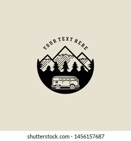 Van Life Vintage Logo Vector