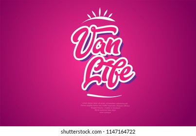 van life word typography design in pink color suitable for logo, banner or text design