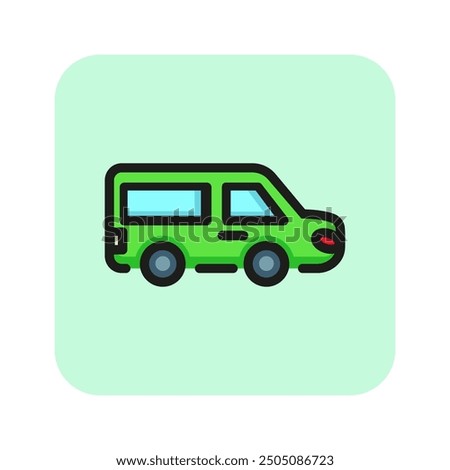 Van line icon. Engine, speed, automobile. Car concept. Vector illustration can be used for topics like traffic, city life, tourism