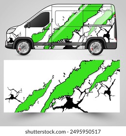 Van livery design car sticker, eps 10, editable.