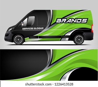 Van livery design. Company van wrap and decal ready print design.vector eps10