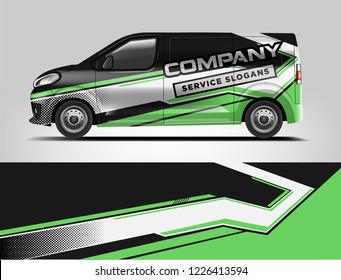 Van livery design. Company van wrap and decal ready print design.vector eps10