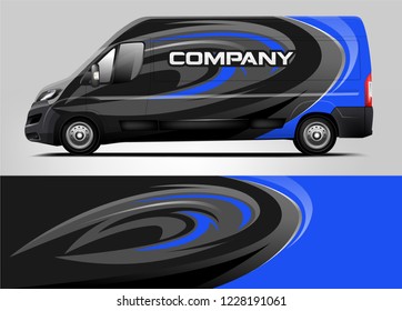 Van livery design. Company van wrap and decal ready print design.vector eps10