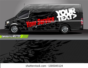 van livery design vector. abstract race style background with shattered glass concept for vehicle vinyl sticker wrap
