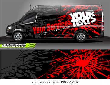 van livery design vector. abstract race style background with shattered glass concept for vehicle vinyl sticker wrap
