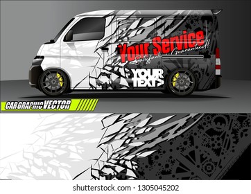 van livery design vector. abstract race style background with shattered glass concept for vehicle vinyl sticker wrap
