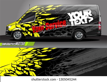 van livery design vector. abstract race style background with shattered glass concept for vehicle vinyl sticker wrap
