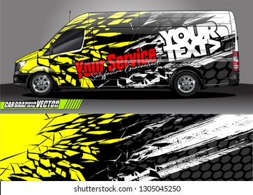 van livery design vector. abstract race style background with shattered glass concept for vehicle vinyl sticker wrap
