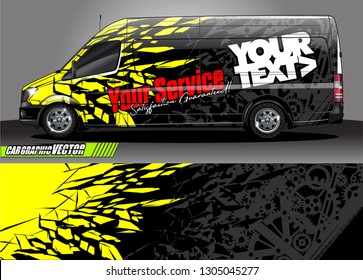 van livery design vector. abstract race style background with shattered glass concept for vehicle vinyl sticker wrap

