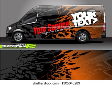 van livery design vector. abstract race style background with shattered glass concept for vehicle vinyl sticker wrap
