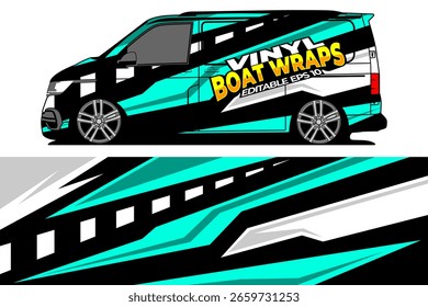 Van Vector de diseño de librea. Fondo de estilo de carreras Abstractas para el vehículo vinilo etiqueta engomada