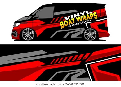 Van Vector de diseño de librea. Fondo de estilo de carreras Abstractas para el vehículo vinilo etiqueta engomada