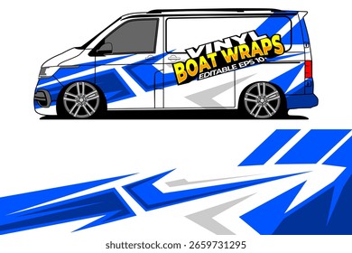 Van livery design vector. Abstract racing style background for vehicle vinyl sticker wrap