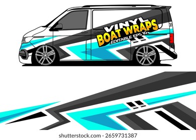 Van Vector de diseño de librea. Fondo de estilo de carreras Abstractas para el vehículo vinilo etiqueta engomada