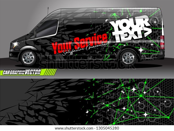 van livery\
design vector. abstract race style background with shattered glass\
concept for vehicle vinyl sticker\
wrap\
