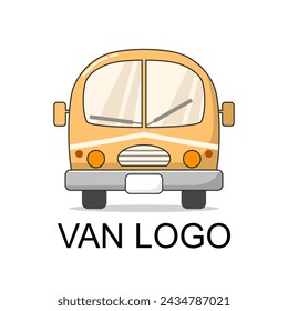 Van logo de dibujos animados tan lindo. Sobre fondo blanco. Ilustración vectorial. 
