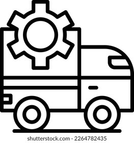 Van Maintenance Line Vector Icon Design