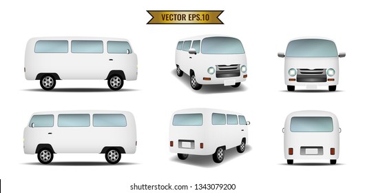 Van, minibus, taxi isolate on the background. Ready to apply to your design. Vector illustration.
