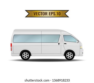 Van, minibus, taxi isolate on the background. Ready to apply to your design. Vector illustration.