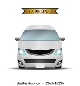 Van, minibus, taxi isolate on the background. Ready to apply to your design. Vector illustration.