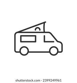 Van motorhome, linear icon. Line with editable stroke