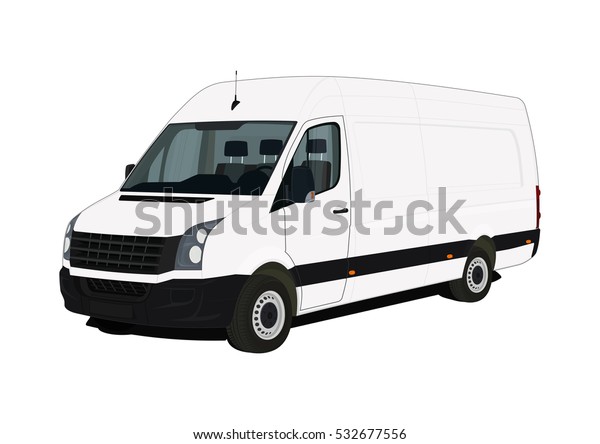Van On White Background Flat Vector Stock Vector (Royalty Free) 532677556