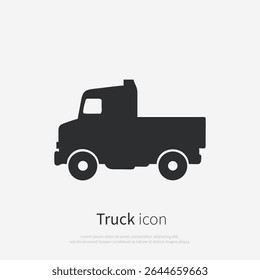 Van with open rear trunk icon silhouette. Vector logo of a delivery truck with trunk. Illustration side view isolated on white background.
