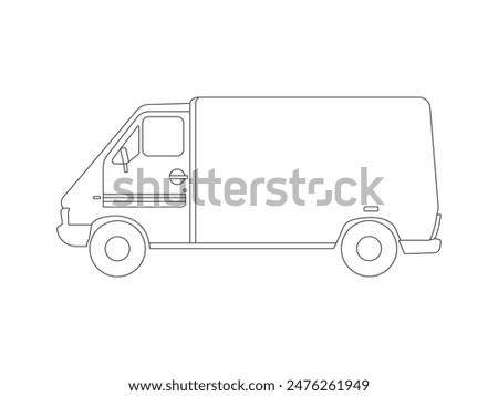 Van Outline icon vector. Van Outline isolated white background. Vector Illustration