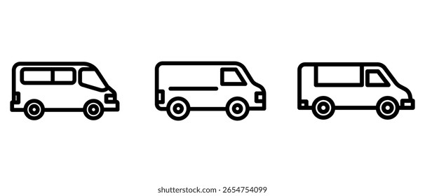 van Paquete de diseño de contorno o icono de línea.