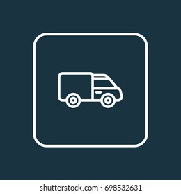 Van Outline Symbol. Premium Quality Isolated Caravan  Element In Trendy Style.