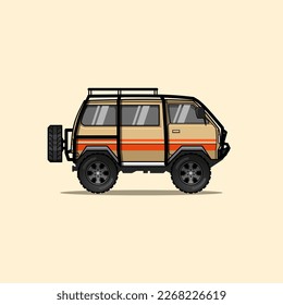 Van overland logo vector illustration. 
