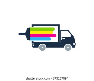 Van Paint Service Icon Logo Design Element