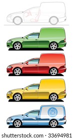 van - part of my collections  of Car body style. Simple gradients only - no gradient mesh