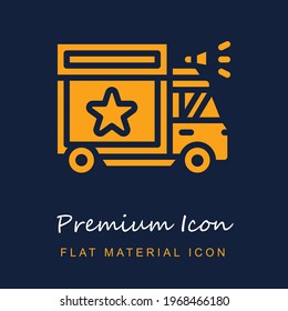 Van premium material ui ux isolated vector icon in navy blue and orange colors svg