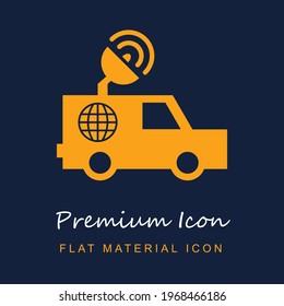 Van premium material ui ux isolated vector icon in navy blue and orange colors