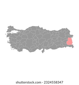 Van province map, administrative divisions of Turkey. Vector illustration.