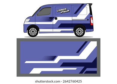 Van Racing Car branding with racing wrap decal or livery design template Vector Premium EPS 10