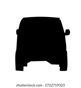 Van Rear View in Minimal Silhouette for Vehicle Design
