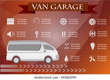 van service, repair Infographics. vector illustration
