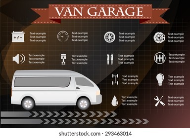 van service, repair Infographics. vector illustration