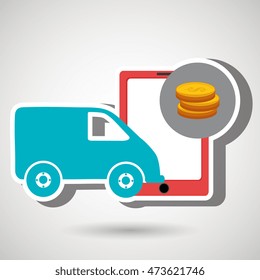 van shipping online store vector illustration eps 10