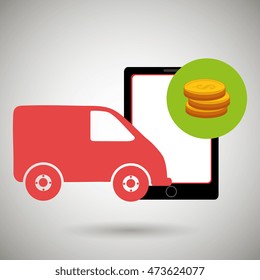 van shipping online store vector illustration eps 10
