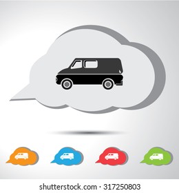 Van sign flat icon