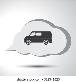 Van sign flat icon