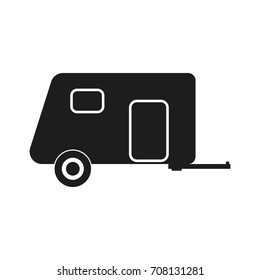 Van sign. Vector black icon on white background