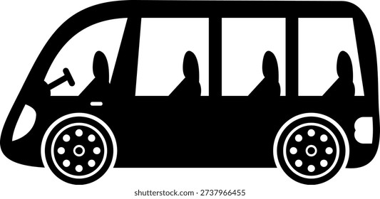 Van Sihouette Glyph Vector Icon Design