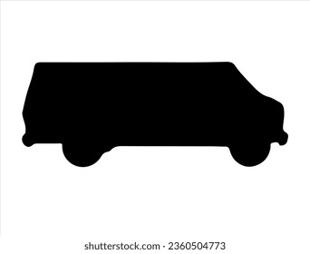 Van silhouette vector art white background