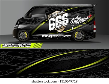 van sticker decal design. simple lines with abstract background vector concept for vehicle vinyl wrap and car livery